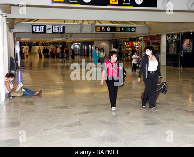 L'aeroporto di Città del Messico durante l'influenza suina pandemia Foto Stock