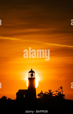 Tramonto a Capo Blanco Faro - vicino a Port Orford, Oregon, Stati Uniti d'America Foto Stock