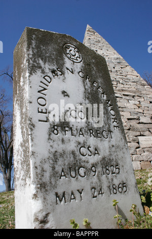 Soldato confederato di lapidi in Richmond Virginia. Cimitero di Hollywood Foto Stock