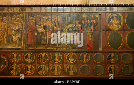 Serie di ritratti, dipinti su pannelli in legno da Lambert Barnard con Henry VIII conferma al vescovo Sherborn protezione reale di Chichester Cathedral. Foto Stock