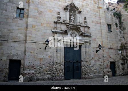 Plaça de Sant Felip Neri, nel quartiere Gotico di Barcellona, Spagna. Foto Stock