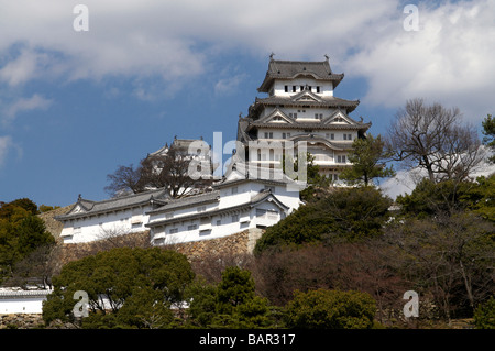 Himeji-jo è il più magnifico castello in Giappone e il suo nome si traduce in giapponese come 'shirasagi' o 'airone bianco". Foto Stock