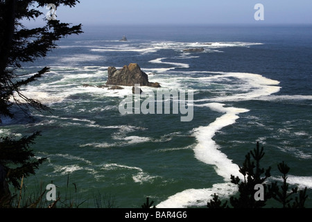 Vista costiera nei pressi di Arch Rock - Samuel H Boardman Scenic corridoio - Brookings, Oregon Foto Stock