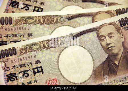 Yen giapponese note Foto Stock