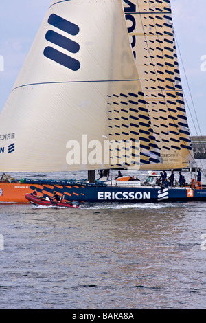 Volvo Ocean Race 2008-2009. Ericsson 4 aperto 70 Racing yacht nel porto di Boston. Foto Stock