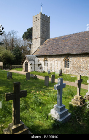 St James chiesa Dunwich dal sagrato, Suffolk, Inghilterra, Regno Unito Foto Stock