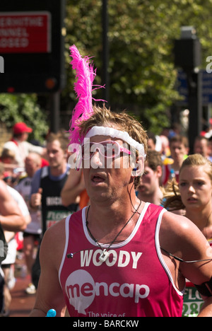 Costume runner nel 2009 alla maratona di Londra. Foto Stock