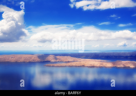 Bellissime isole del Mediterraneo come si vede dall'aria Foto Stock