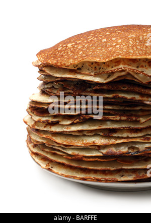 Pila di pancake russo cibo tradizionale Foto Stock