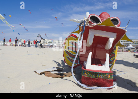 Drago Cinese Kite a Berck International Kite Festival Berck Sur Mer Francia settentrionale Foto Stock