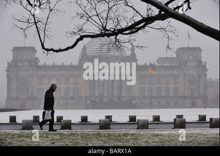 Germania Berlino, Edificio, architettura, il Reichstag (parlamento), costruito: 1884 - 1918 da Paul Wallot Foto Stock
