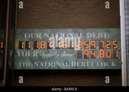 Il debito nazionale orologio in New York Foto Stock