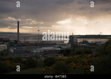 Industria, impianto chimico, Weston Point, Runcorn, fiume Mersey estuario, REGNO UNITO Foto Stock