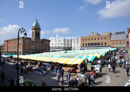 Mercato di Chesterfield, il mercato di Chesterfield, Derbyshire, England, Regno Unito Foto Stock