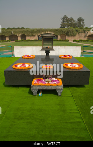 Raj Ghat, Delhi. Gandhi Memorial e il sito di cremazione Foto Stock