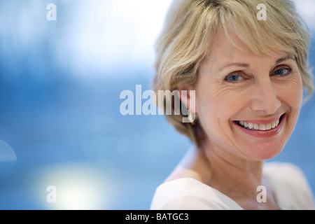 Donna felice. Foto Stock