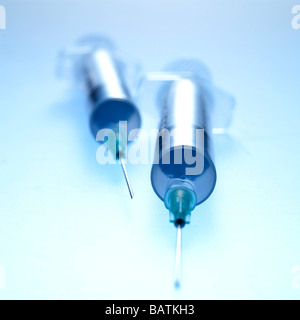 Medical siringhe con aghi ipodermici. Foto Stock