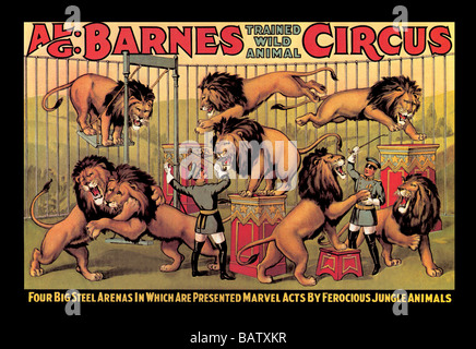 Al G. Barnes addestrato animali selvatici del Circus Foto Stock