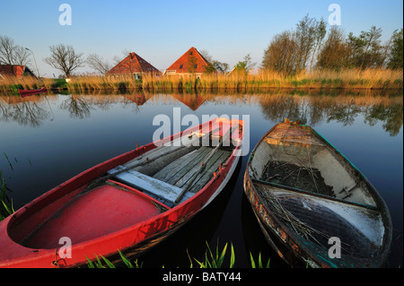 Paesaggio fluviale in serata Holland Foto Stock