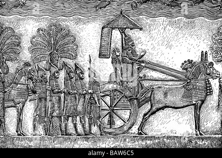 Sennacherib nel carro da guerra Foto Stock