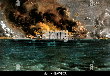 Il bombardamento di Fort Sumter, porto di Charleston: XII e XIII di aprile, 1861 Foto Stock