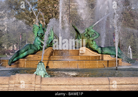 Swann Fontana nel cerchio Logans Filadelfia Pennsylvania Foto Stock