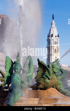 Swann Fontana di Logan s cerchio di Filadelfia in Pennsylvania Foto Stock