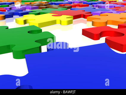 Puzzle multicolore close up Foto Stock