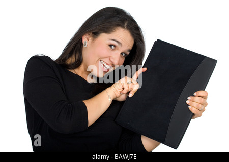 Business donna con una cartella Foto Stock