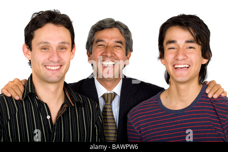 Padre di business con i suoi figli Foto Stock