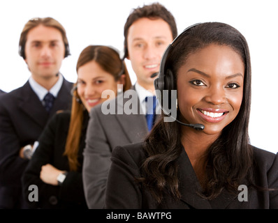 Business gli operatori del servizio di assistenza Foto Stock