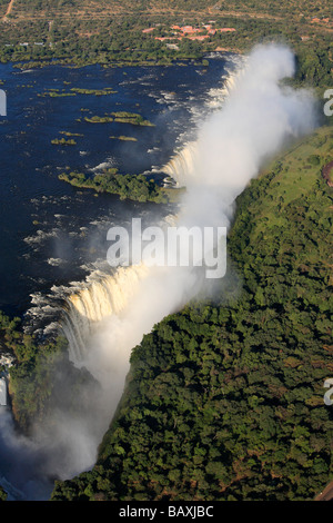 Victoria Falls fotografati da un elicottero Foto Stock