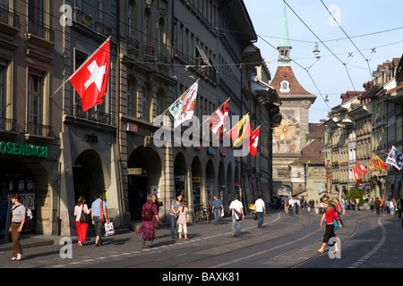 Zytglogge Tower, Marktgasse, la città vecchia di Berna, Berna, Svizzera Foto Stock