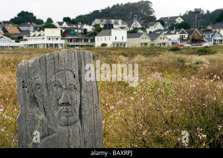 Intaglio del legno in Mendocino headlands - Mendocino, in California Foto Stock