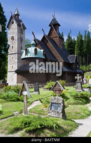 Tempio di Wang Karpacz monti Karkonosze Polonia Foto Stock