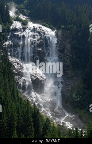 Cascata Grawa Wasserfall, Grawafall, Stubaier Alpen gamma, Stubai, Tirolo, Austria Foto Stock