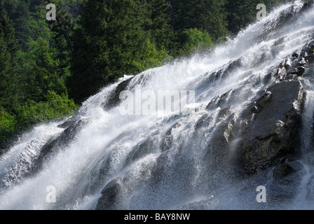 Cascata Grawa Wasserfall, Grawafall, Stubaier Alpen gamma, Stubai, Tirolo, Austria Foto Stock