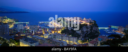 Rocher de Monaco, Palazzo del Principe e porti, Monaco-Ville, il Principato di Monaco e la Costa Azzurra, Cote d'Azur, Europa Foto Stock