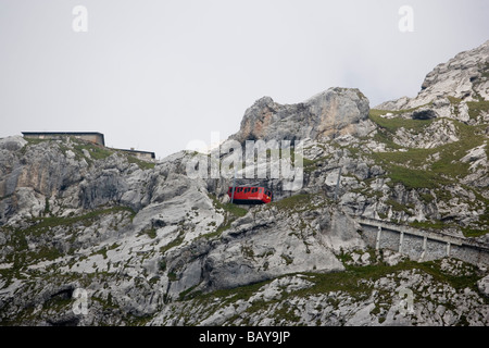 Pilatus Ferrovia, Pilato (2132 m), Alpnachstad, Cantone di Obvaldo, Svizzera Foto Stock