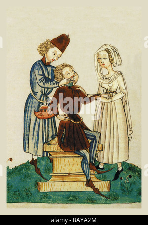 Medieval dentista Foto Stock