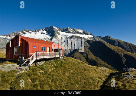 Il francese Ridge Hut Mt Aspiring National Park Isola del Sud della Nuova Zelanda Foto Stock