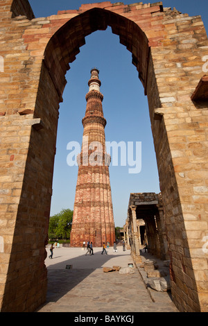 Qutb Minar a Delhi in India Foto Stock