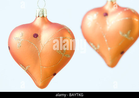 Oro Natale insieme i cuori Foto Stock