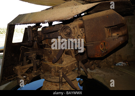 Batteria tedesca di Longues-sur-mer, Normandia Foto Stock