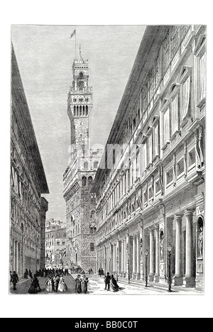 La Galleria degli Uffizi 1865 Foto Stock