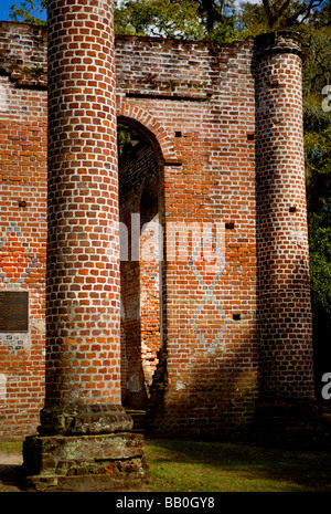 Vecchio Sheldon rovine della chiesa della contea di Beaufort, Carolina del Sud e Stati Uniti d'America Foto Stock