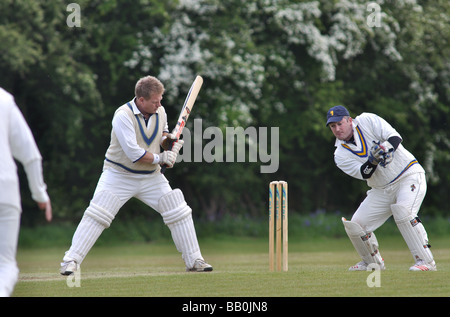 Village cricket in Lapworth, Warwickshire, Inghilterra, Regno Unito Foto Stock