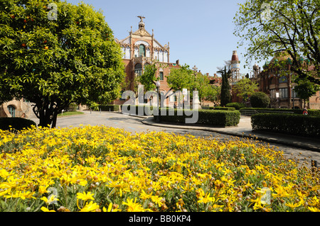 Hospital de la Santa Creu i Sant Pau a Barcellona, Spagna Foto Stock