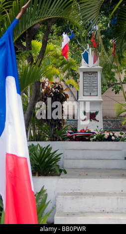 Corona recante al Memoriale di guerra Gustavia Saint Barthelemy giorno Foto Stock