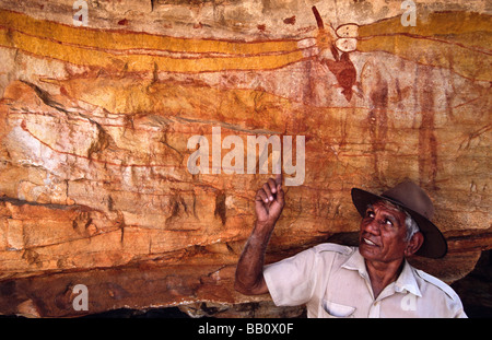 Arte aborigena sito Australia Kimberley Foto Stock